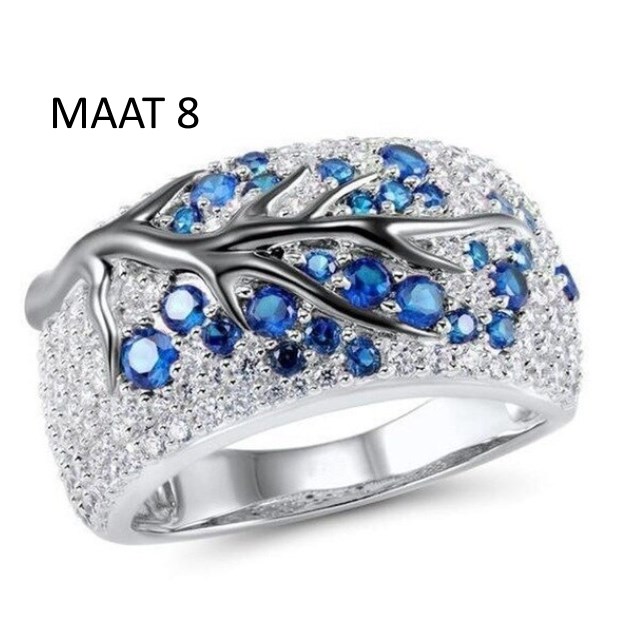 Ring Boom blauw - Maat 8