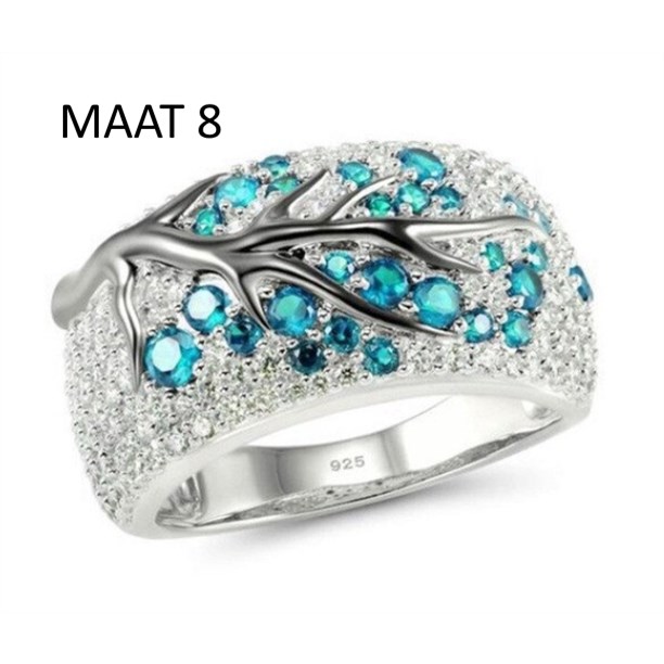 Ring Boom blauw/groen - Maat 8