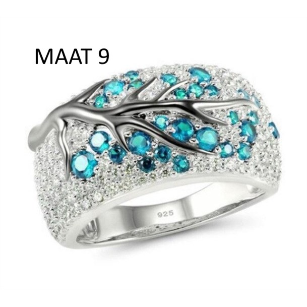 Ring Boom blauw/groen - Maat 9