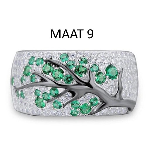 Ring Boom groen - Maat 9