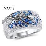 Ring Boom blauw - Maat 8